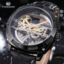 Load image into Gallery viewer, FORSINING Genuine Leather Mechanical Self Winding Skeleton Wristwatch for Men